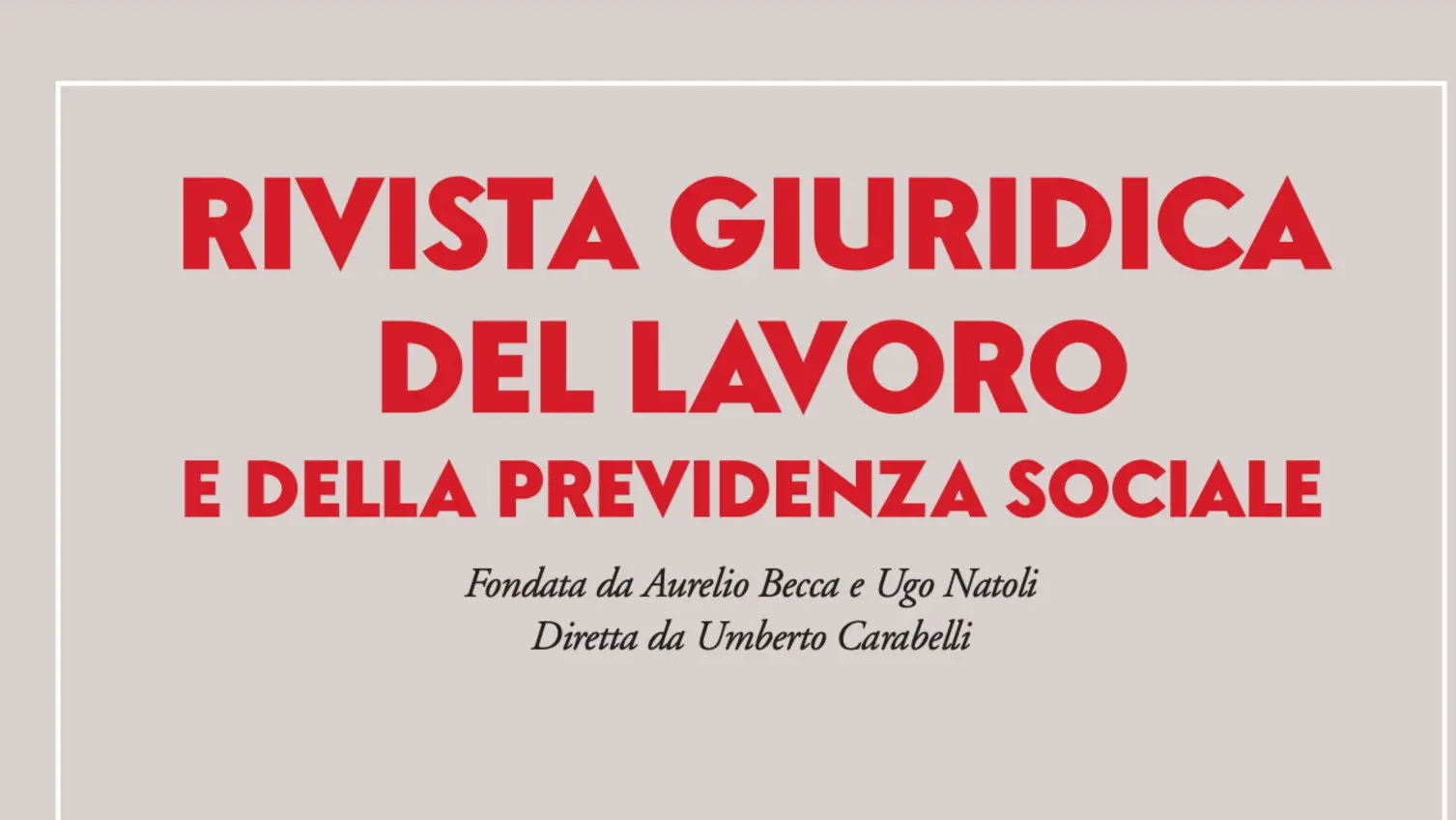 Rivista giuridica del lavoro